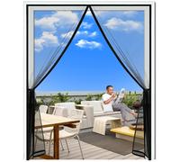 Nouveau fort écran de porte magnétique taille personnalisée moustiquaire grand rideau mouche insecte fermeture automatique maille Invisible pour belvédère extérieur Width 185cm