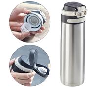 NOUVEAU gobelet thermique à rabat en acier inoxydable 600 ml argent gobelet i...