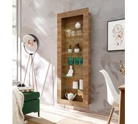 Komodee Vitrine Suspendue Como - Chene - Miel Truffe - sans LED - 71 x 178 x 15 cm