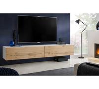 Komodee Meuble TV Loreto Wotan/Blanc 200x30x41,5 cm | Meuble Banc TV Loreto, Wotan Blanc, Largeur 200 cm x Hauteur 30 cm x Profondeur 41,5 cm