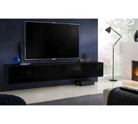 Komodee Meuble TV Loreto Noir/Noir 200x30x41,5 cm