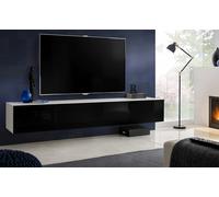 Komodee Meuble TV Loreto Noir/Blanc 200x30x41,5 cm