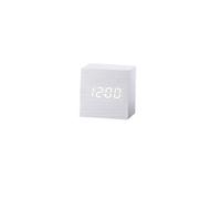 Nouveau Led Numérique en Bois Moderne en Bois Bureau Réveil Thermomètre Calendrier Minuterie Blanc PL202