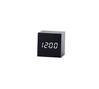 Nouveau Led Numérique en Bois Moderne en Bois Bureau Réveil Thermomètre Calendrier Minuterie Noir PL198