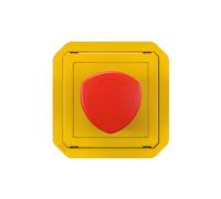 Legrand Bouton d'arrêt d'urgence Plexo 069549L – Coup de poing 1/4 de tour étanche, enjoliveur jaune