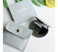 Nouveau miroir de maquillage portable pour femme en acier inoxydable, style Rhode Haley, pliable, de poche, pour cosmétiques