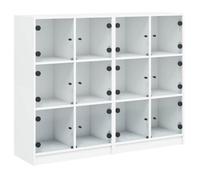 NOUVEAU Placard de rangement - Bibliothèque avec portes - Meubles et étagères - blanc - 136x37x109cm - Bois d'ingénierie""19893""