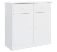 NOUVEAU Placard de rangement - Buffet de Cuisine - Armoire Bas vitrine - ALTA - blanc - 77x35x73cm - Bois massif de pin""96054""