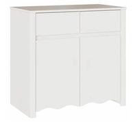 NOUVEAU Placard de rangement - Buffet de Cuisine - Armoire Bas vitrine - Drammen - blanc - 79x43x75.5cm - Bois de pin massif""92576""