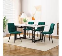 Nouveau Premium sense 120x70cm table de salle à manger noire avec 4 chaises table de cuisine moderne chaise de salle à manger