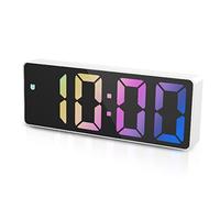 Nouveau réveil numérique LED horloge de table électronique avec affichage de la température, réveil de voyage, luminosité réglable, affichage 12/24H, les personnes âgées, couleur