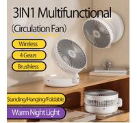 Nouveau style 2026, petit ventilateur portable rechargeable, ventilateur mural 90 ° Ventilateur de bureau pliable 4 vitesses[VV21]
