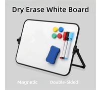 Nouveau tableau blanc effaçable à sec portable double face avec support, tableau blanc magnétique pour mémos et listes de choses à faire 42-30cm