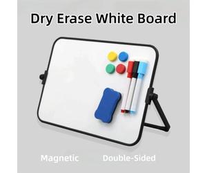 Nouveau tableau blanc effaçable à sec portable double face avec support, tableau blanc magnétique pour mémos et listes de choses à faire 42-30cm