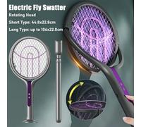 Nouveau tapette à mouche électrique USB tapette à moustiques extensible avec tête rotative 2 en 1 piège à moustiques lumière pour Camping maison jardin Short type