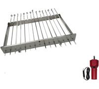 Nouveau tournebroche (universel), comprenant 15 brochettes en acier inoxydable avec différents moteurs (avec moteur USB 5V)
