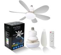 Nouveau ventilateur de plafond 2026 avec LED 40 W Télécommande douille E27 idéal pour chambre et salon