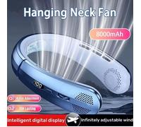 Nouveau Ventilateur Portable USB 8000mAh 2026 à Suspen e au Cou, Sans Lames, Mini, Rechargeable, Silencieux, avec Affichage[MV324]