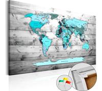 Nouveauté ! Tableaux en toile Tableau en liège 90 x 60 cm - CARTE DU MONDE PAYS VOYAGE k-B-0009-p-d
