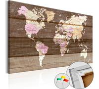Nouveauté Tableaux en toile Tableau en liège 90 x 60 cm - CARTE DU MONDE PAYS VOYAGE k-B-0015-p-b
