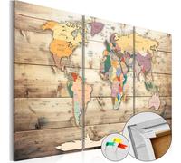 Nouveauté ! Tableaux en toile Tableau en liège 90 x 60 cm - CARTE DU MONDE PAYS VOYAGE k-C-0035-p-f