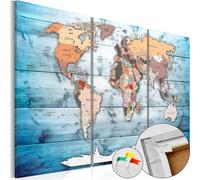 Nouveauté Tableaux en toile Tableau en liège 90 x 60 cm - CARTE DU MONDE PAYS VOYAGE k-C-0035-p-h