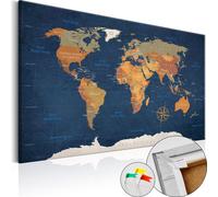 Nouveauté Tableaux en toile Tableau en liège 90 x 60 cm - CARTE DU MONDE PAYS VOYAGE k-C-0048-p-b