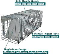 Nouvelle cage piège pour animaux vivants, humaine, pliable avec poignée, pour le contrôle des rongeurs et des chats errants (lapins, écureuils, ratons laveurs, marmottes)