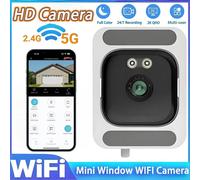 Nouvelle caméra de sécurité intérieure Wifi 2,4/5 GHz, 1080 HD, 3MP, vision nocturne couleur, mini caméra adhésive pour fenêtre