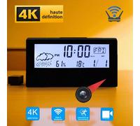Nouvelle mini caméra 4KHD avec horloge, prise en charge de la visualisation à distance, de la détection de mouvement, de l'enregistrement en boucle et du style caméra de surveillance domestique Clock