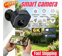 Nouvelle mini caméra de sécurité WiFi 6K, caméra de surveillance Full HD, audio bidirectionnel, détection de mouvement, vision nocturne infrarouge, moniteur domestique