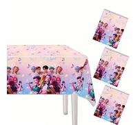 Nouvelle nappe - Série rose - Fête d'anniversaire du chasseur de démons - Film d'animation - Ensemble de nappes décoratives jetables - Fournitures de fête populaires pour les filles et les enfants Ani