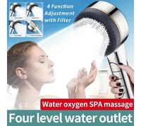 Nouvelle pomme de douche suralimentée avec filtre, réglage quatre vitesses, avec joint d'étanchéité, accessoires de salle de bain multifonctionnels pour la maison 1.5m Sliver Hose