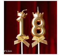 Nouvelles bougies d'anniversaire numérotées de 0 à 9, couronne dorée originale, décoration de gâteau d'anniversaire, bougie numérique pour fête LZ1269
