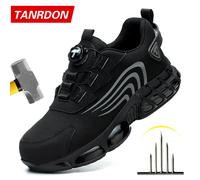 Nouvelles chaussures de sécurité à bouton rotatif pour hommes, chaussures de travail anti-impact et anti-perçage, chaussures de sport pour hommes à la mode et sécurité professionnelle D9071