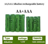 Nouvelles piles rechargeables alcalines AA/AAA 1600 mAh/2000 mAh, convenant aux horloges, souris, ordinateurs, jouets, etc. 20 pièces,2 pièces,4 pièces,8 pièces,12 pièces,16 piècesAcier inoxydable