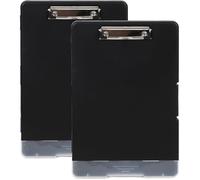 NOVAGO - 2 Porte Bloc A4 36 x 24 x 3 cm avec Pince Métallique, Rangement Documents, Compartiment Stylos + Accessoires de Bureau