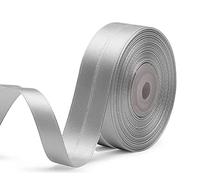 NOVAGO-2 Rouleaux 22 M ruban satin Décoration pour Fleurs, cadeaux, Mariage, fêtes. (Largeur 1 cm, Silver)