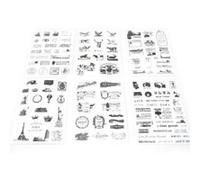 NOVAGO® 6 planches de stickers autocollants noirs tampons du monde pour décorer vos smartphones, tablettes , PC, MacBook , agenda , mug ou autres objets G