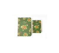 NOVAGO Lot de 2 Blocs Notes motif fleuri ( Vert )