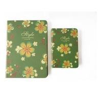NOVAGO Lot de 2 Blocs Notes motif fleuri ( Vert )