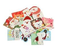 NOVAGO - Lot de 20 mini petites cartes de NOËL pliable, décoration Noel, carte de voeux Noël/Noel/Christmas en papier cartonné
