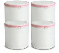 Lot de 4 Filets à Linge Blancs pour Soutien-Gorge Taille L 17x19 cm - Sacs de Lavage en Maille avec Fermeture Eclair