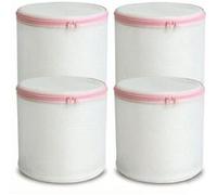 Lot de 4 Filets à Linge Blancs pour Soutien-Gorge Taille L 17x19 cm - Sacs de Lavage en Maille avec Fermeture Eclair