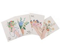 NOVAGO -Lot de 4 Mini cartes de remerciement pour maitresse/enseignant/professeur + petites enveloppes fournies