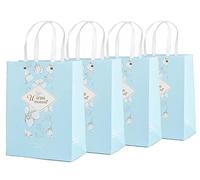 Lot de 4 Sacs cadeaux motif floral ( Bleu ) [Novago] G