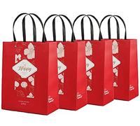 Lot de 4 Sacs cadeaux motif floral ( Rouge ) [Novago] G