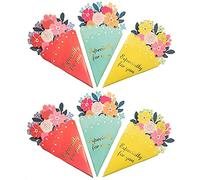 NOVAGO -Lot de 6 Mini cartes de Vœux + petites enveloppes -bouquet fleur (Bouquet Fleur)