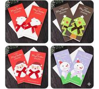 NOVAGO - Lot de 8 Cartes de Noel avec Enveloppes - Motifs Père Noël, Bonhomme de Neige, Ours Polaire et Sapin - Cartes de Vœux Festives au Format Rectangulaire