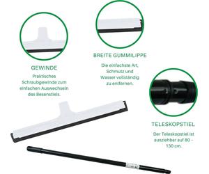 Novaliv 10x raclette à carrelage douche sol avec manche télescopique I raclette à eau pour sol jardin salle de bain terrasse voiture I raclette à eau sol piscine raclette de bain XXL large I raclette